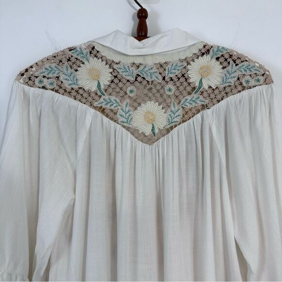 Free People Chain of Daisies Tunic Dress Ivory/Cream - Picture 15 of 16